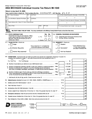 Michigan Individual Income Tax Return MI-1040