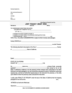 California Joint Tenancy Grant Deed