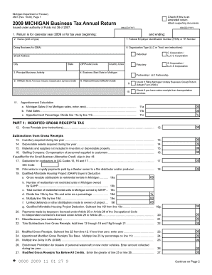 Michigan Business Tax Annual Return
