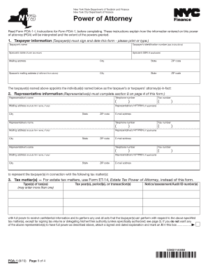 New York Power of Attorney Form POA-1