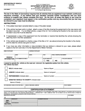 Vehicle Disposition Form
