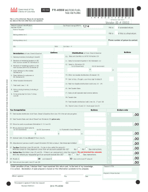 District of Columbia Motor Fuel Tax Return