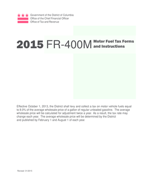 DC Motor Fuel Tax Return Form FR-400M
