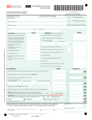 District of Columbia Motor Fuel Tax Return