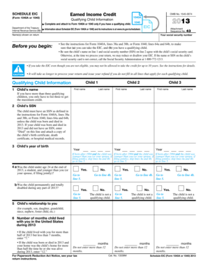 Schedule EIC Form 1040A or 1040