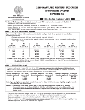 Maryland Renters Tax Credit Application