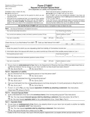 Connecticut Form CT-8857 Request for Innocent Spouse Relief