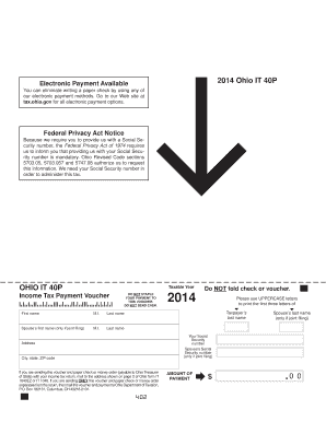 Ohio IT 40P Income Tax Payment Voucher