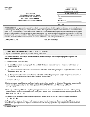 Grazing Application Form 4130-1b