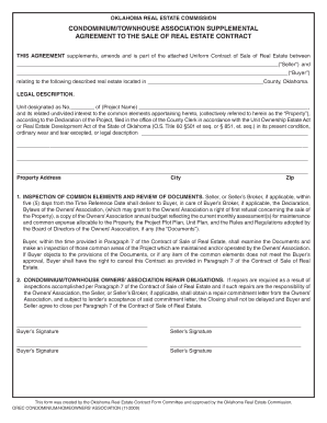 Oklahoma Condominium Association Supplemental Agreement