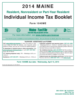 Maine Individual Income Tax Form 1040ME