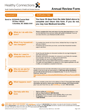 South Carolina Medicaid Annual Review Form
