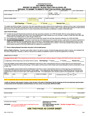 Washington State DUI Arrest Report