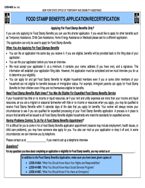 New York Food Stamp Benefits Application