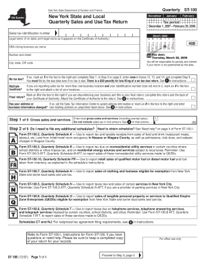 New York State Quarterly Sales and Use Tax Return