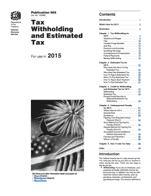 IRS Publication 505 Tax Withholding and Estimated Tax