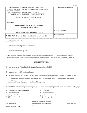 California Traffic Trial by Declaration