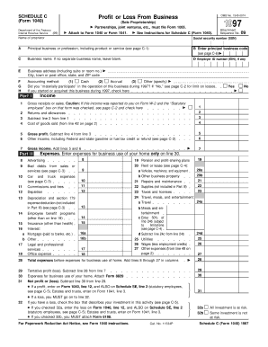 Schedule C Profit or Loss From Business