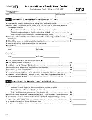 Wisconsin Historic Rehabilitation Credits Form
