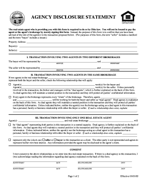 Ohio Agency Disclosure Statement