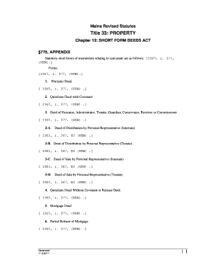 Maine Short Form Deeds