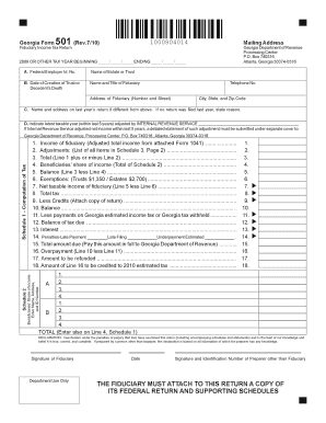 Georgia Form 501 Fiduciary Income Tax Return