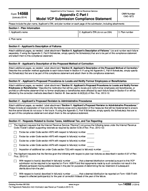 IRS Form 14568 Appendix C Part I