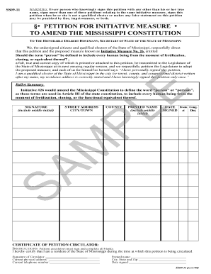 Mississippi Personhood Amendment Petition