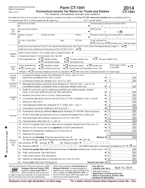 Connecticut Income Tax Return for Trusts and Estates