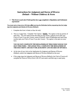Judgment and Decree of Divorce Default Form