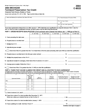 Michigan Farmland Preservation Tax Credit Form