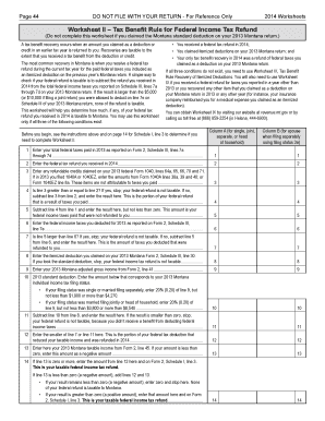 Montana Tax Benefit Rule for Federal Income Tax Refund