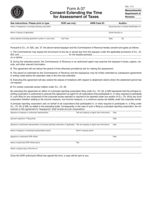Massachusetts Tax Assessment Consent Form