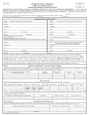West Virginia Commercial Business Property Return