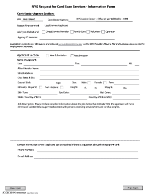 NYS Request for Card Scan Services Form