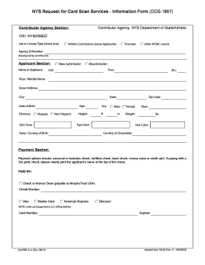 NYS Request for Card Scan Services Form