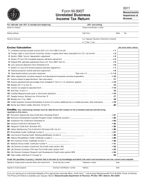 Massachusetts Form M-990T Unrelated Business Income Tax Return