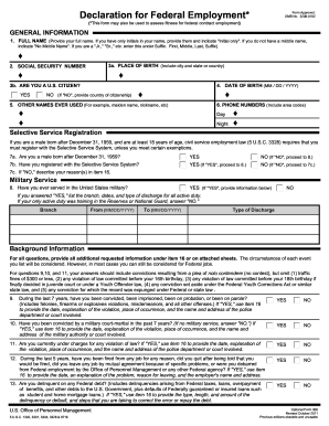 Declaration for Federal Employment Form