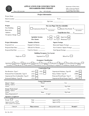 Maine Construction and Barrier-Free Permit Application