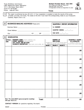 Texas Workforce Commission Multiple Worksite Report