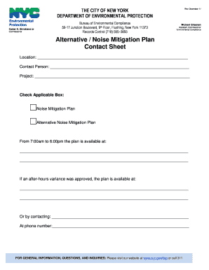 New York Noise Mitigation Plan