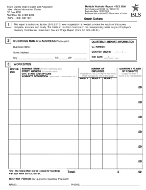 South Dakota Multiple Worksite Report