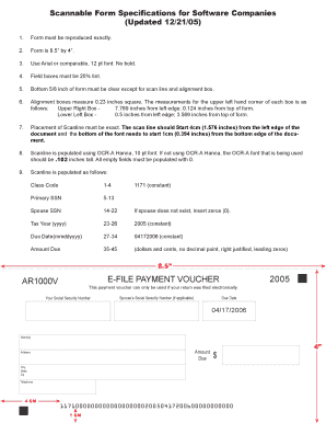 AR1000V E-File Payment Voucher