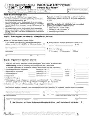 Illinois Pass-through Entity Payment Form IL-1000