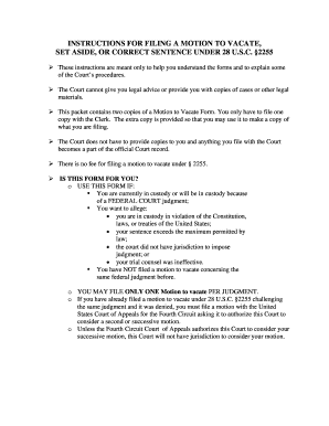 Motion to Vacate Federal Sentence