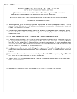 Motion Under 28 USC § 2255 to Vacate Sentence
