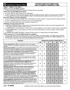 VA Form 10-10EZR Health Benefits Renewal