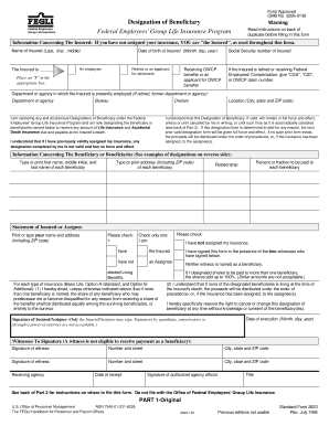 Federal Employees Group Life Insurance Beneficiary Designation Form