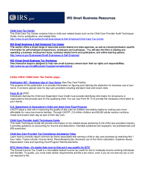 IRS Child Care Tax Center