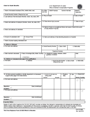Claim for Death Benefits